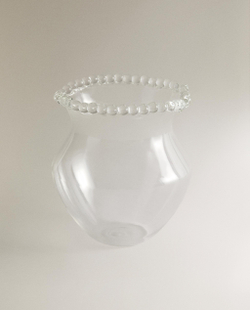 Zara Home Ваза из стекла, цвет прозрачный, 19 см