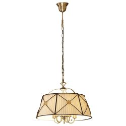 Citilux Дрезден CL409151 Люстра подвесная с бежевым абажуром Бронза
