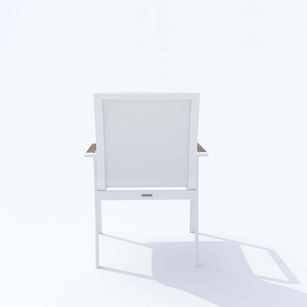 Обеденная группа Ideal Patio МИРРА СОЛА каркас белый, стол поливуд 180, текстилен белый