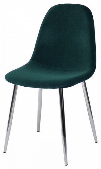 Стул PESCARA UF910-14 DARK GREEN, велюр  / каркас хром