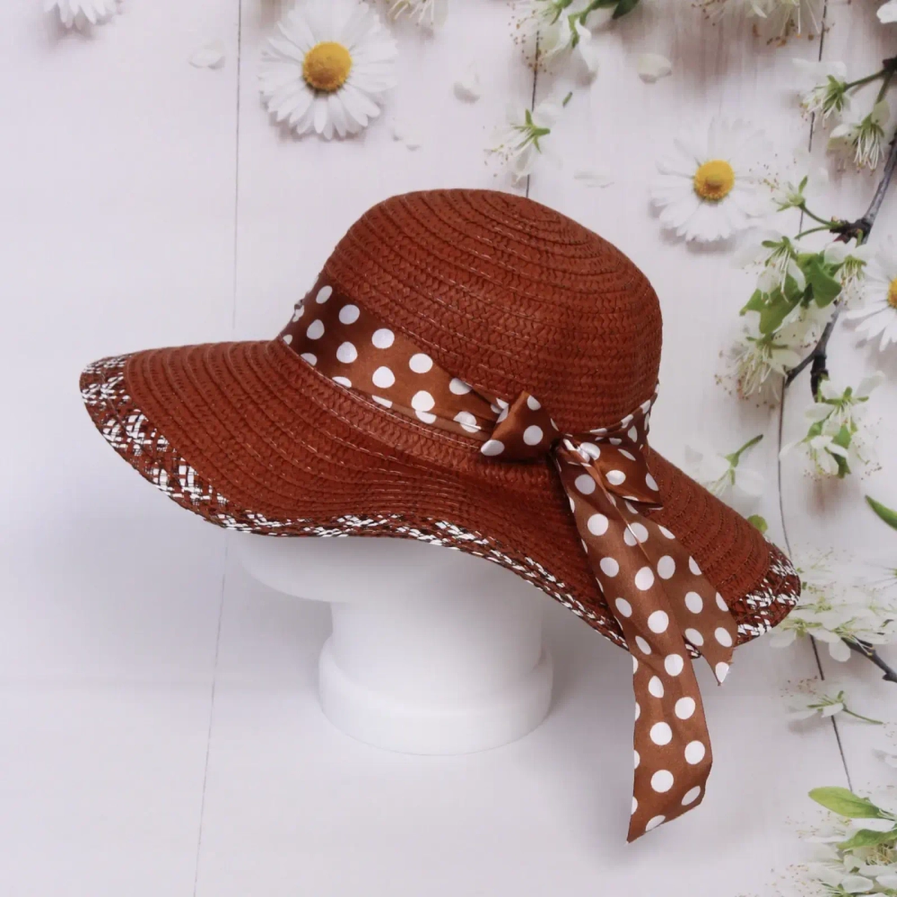 Шляпа женская с широкими полями «TiraMiSu- Афина», микс цветов, р58, ширина полей 10 см