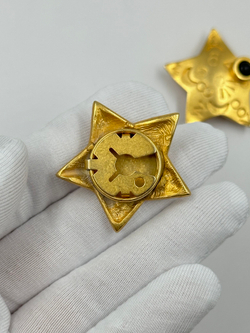 Накладка на пуговицу Звезда с чёрной вставкой