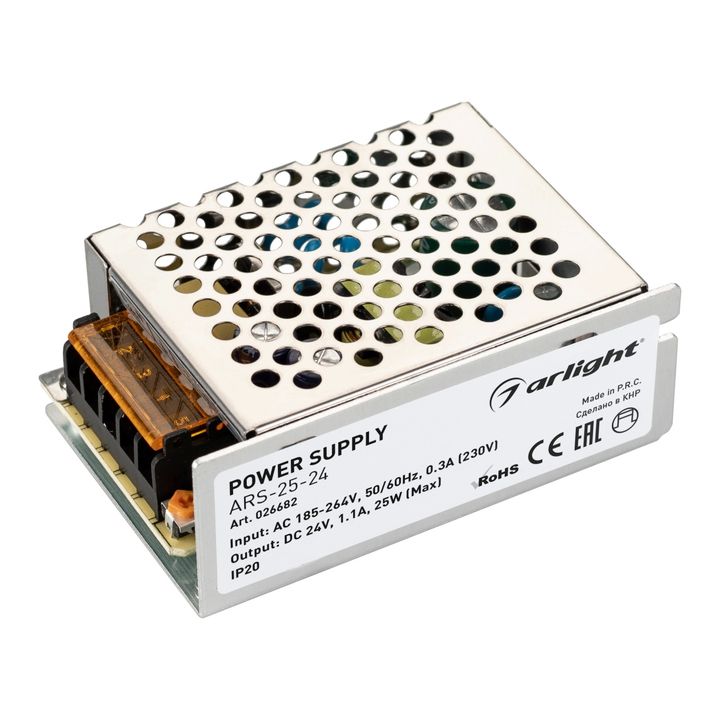 Блок питания Arlight ARS-25-24 24V 25W IP20 1,1A 026682
