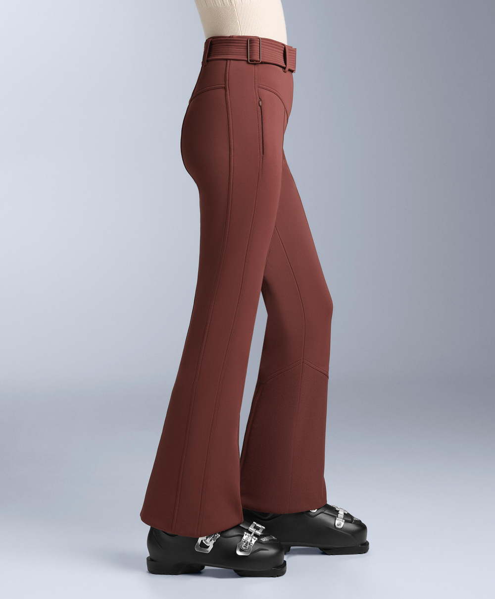 OYSHO Водонепроницаемые расклешенные эластичные брюки SKI с высокой посадкой, терракотовый