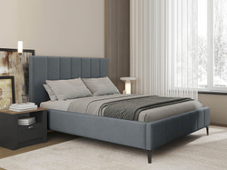Брэнда кровать 1600 микровелюр серый