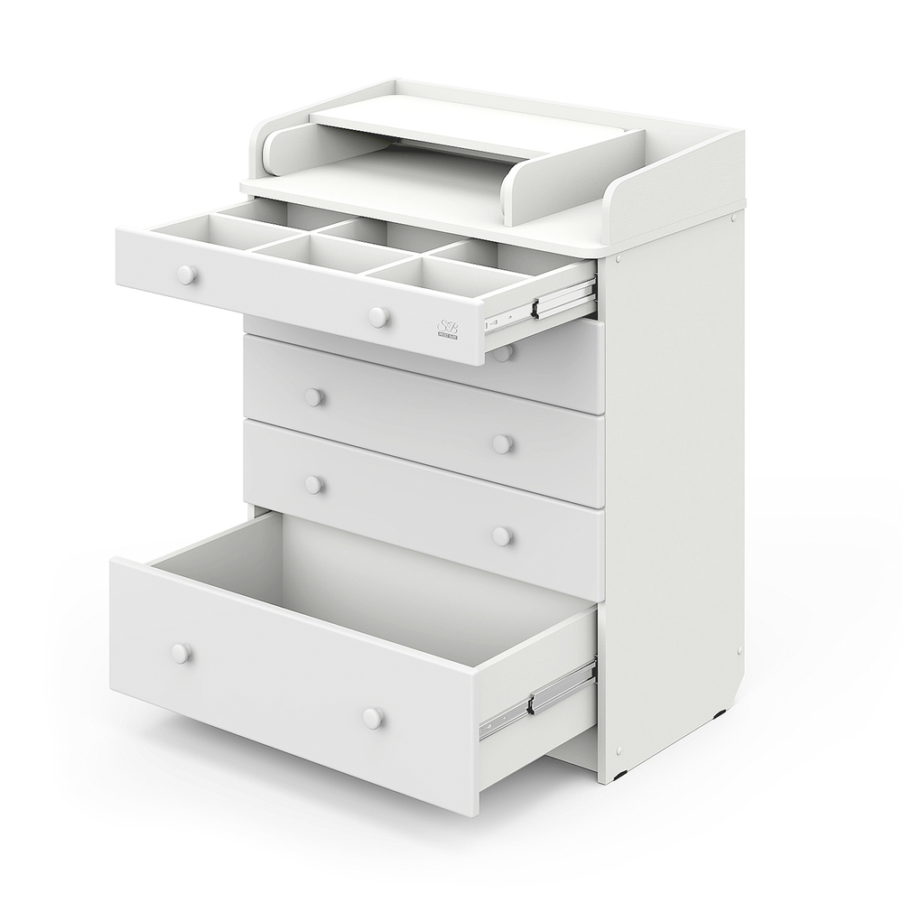 Пеленальный комод Sweet Baby Marsala Белый премиум/Белый