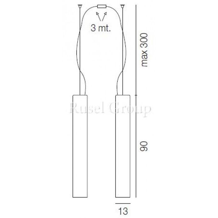 Подвесной светильник Vistosi TUBES SP 90 D2