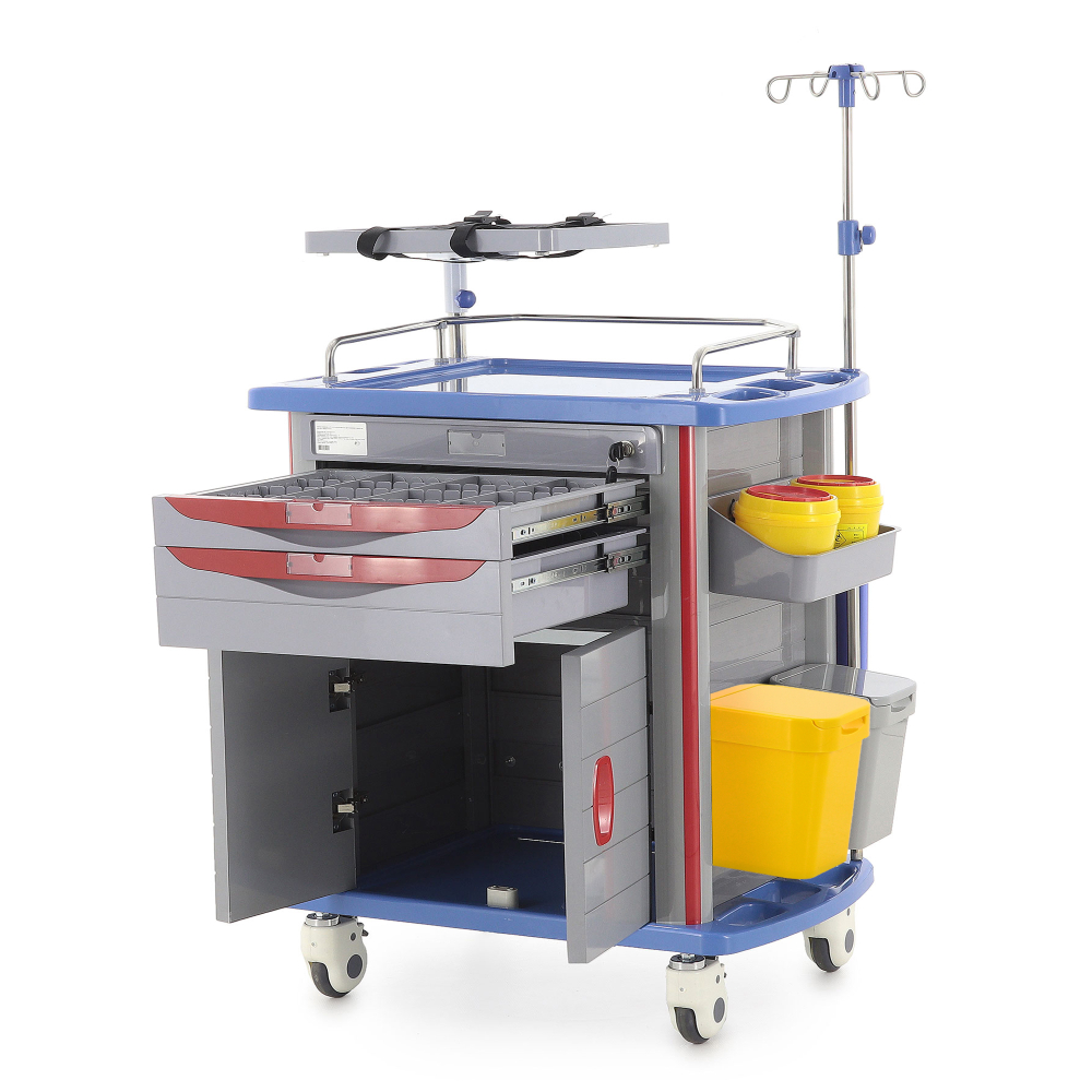 Тележка медицинская Med-Mos ЕТ850-02 ТМ-021АН-00 ля экстренной помощи и реанимации