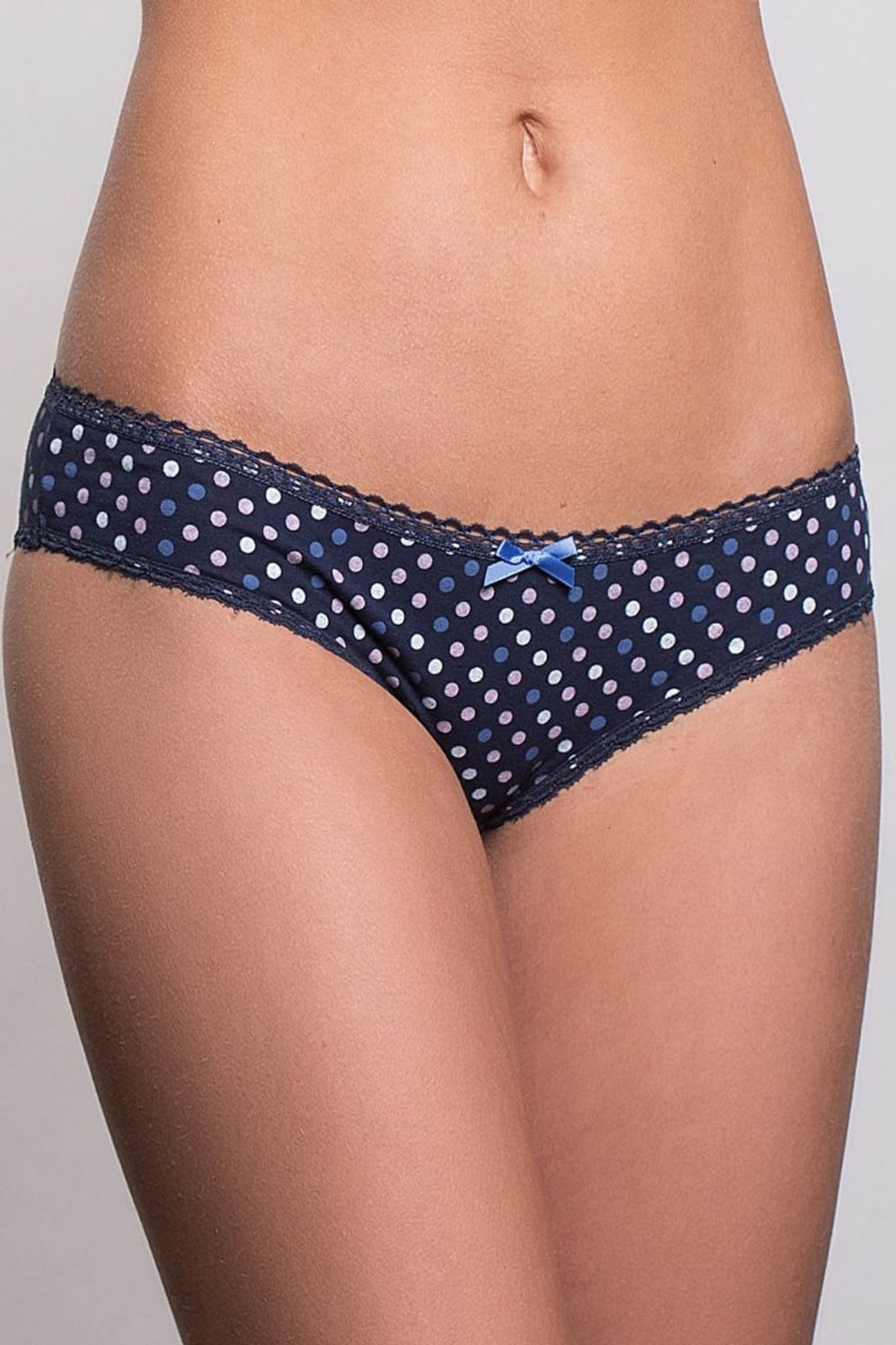 Женские трусики-слипы в мелкий разноцветный горошек (Размер: M) (Цвет: черный)