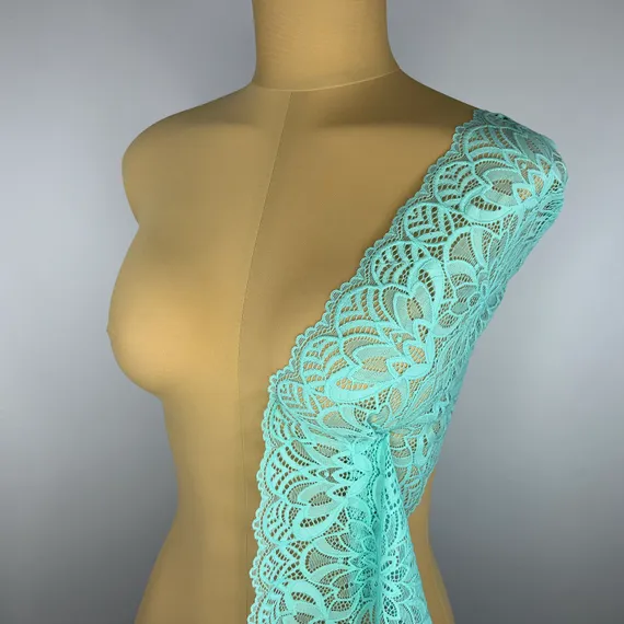 Кружево эластичное ментол 22 см, Китай