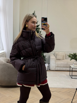 Пуховик Brunello миди шоколадный (предзаказ к 28 декабря)