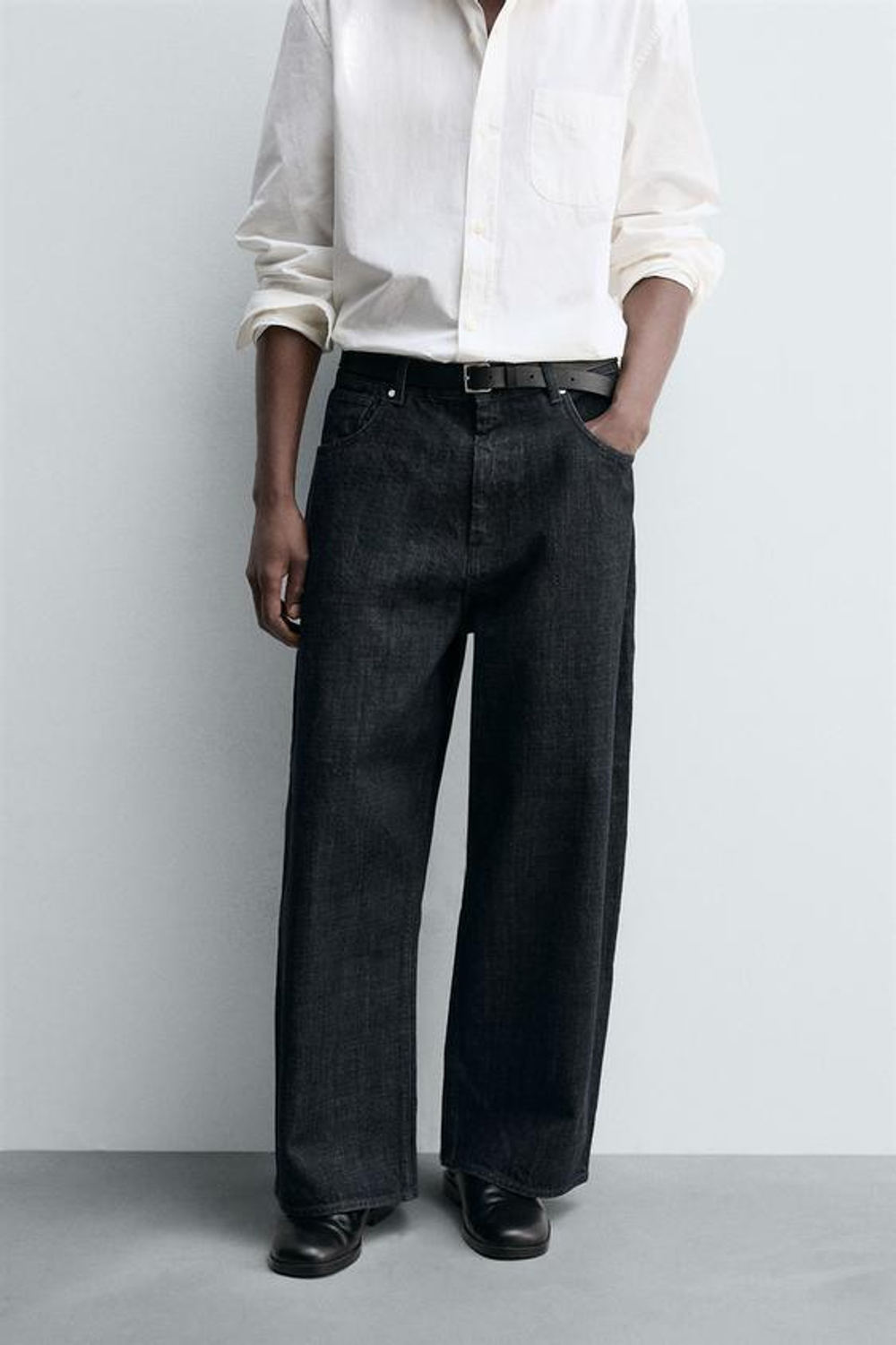 ZARA ДЖИНСЫ WIDE FIT, СИНИЙ