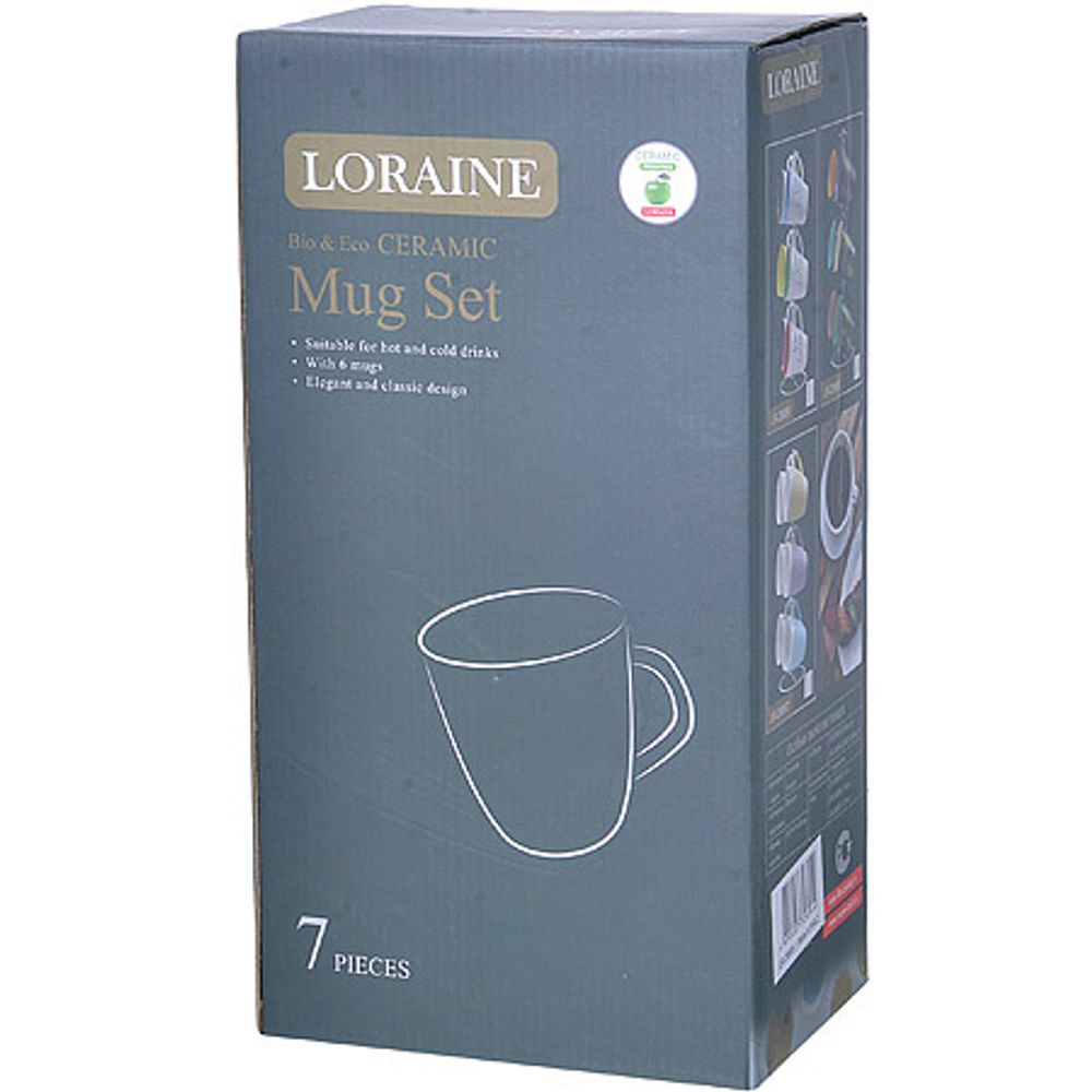 Набор кружек Loraine 29889 на металлической подставке 7 пр.