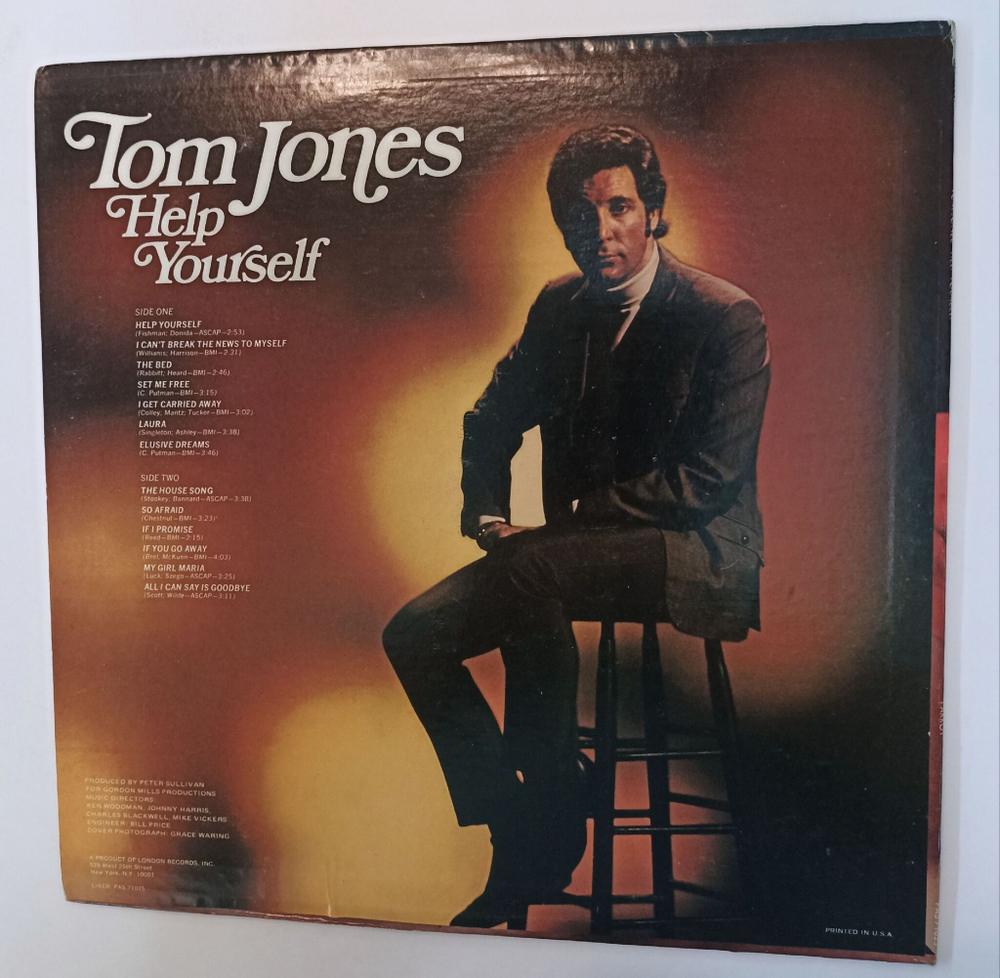 Винтажная виниловая пластинка LP Tom Jones Help Yourself (USA 1968)