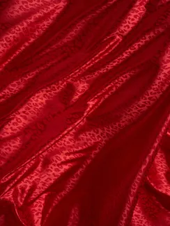 Ткань шелк Армани Жаккард, арт.1885, дизайн "лео", красный алый
