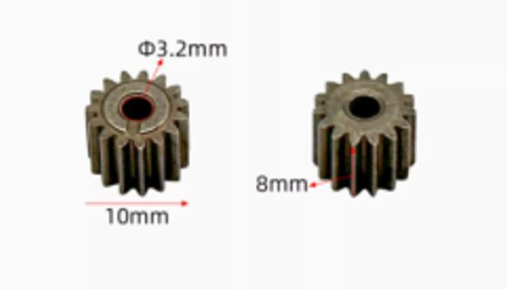 Шестерня двигателя шуруповерта 15 зубьев