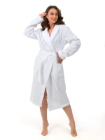 Халат гостиничный махровый "Элит" с воротником шалькой, цвет: 024-Белый