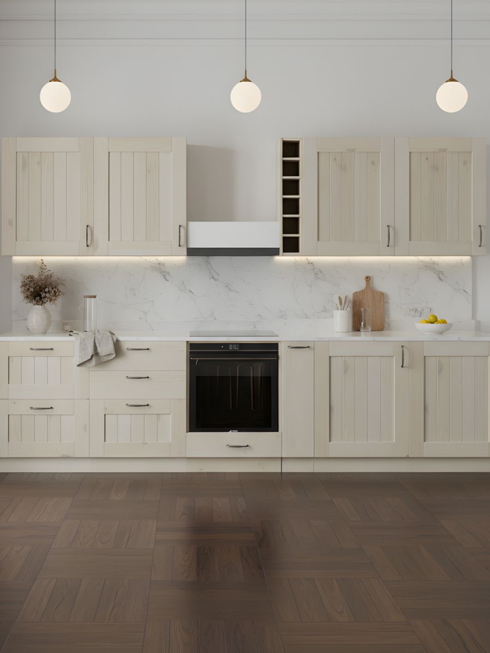 Навесной кухонный шкаф Вестфалия, 60х33х96, массив сосны, модуль навесной, Dirpiz