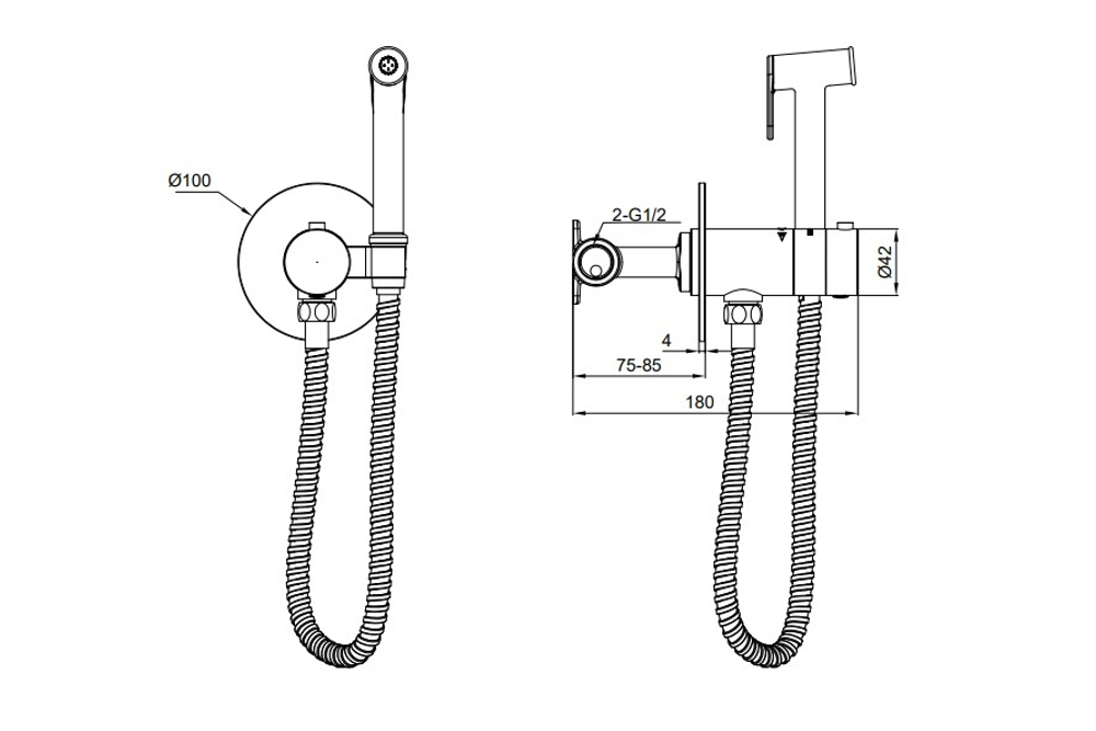 Гигиенический душ с термостатом AltroBagno Oggetto 060401 Cr