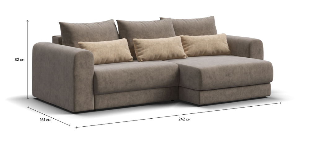 Модульный угловой диван РИЧМОНД MODOOL Велюр Royal тауп