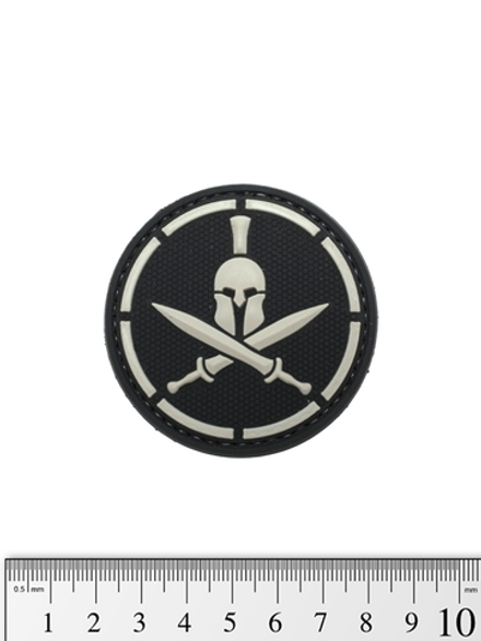 Шеврон Спартанец гекс PVC 6 см. Чёрный