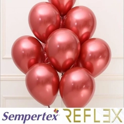 Шар (12''/30 см), Reflex, Зеркальный блеск, Красный (915), хром, 50 шт.