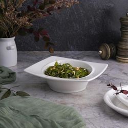 Салатник 185 мл 15*15 см h4,5 см с бортом Asymmetry белый фарфор NEW P.L. Proff Cuisine [6]