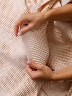 Полотенце вафельное, г/к, 260 гр/м2, 65х135, арт. CW 65-135, цвет: 002-Бежевый,