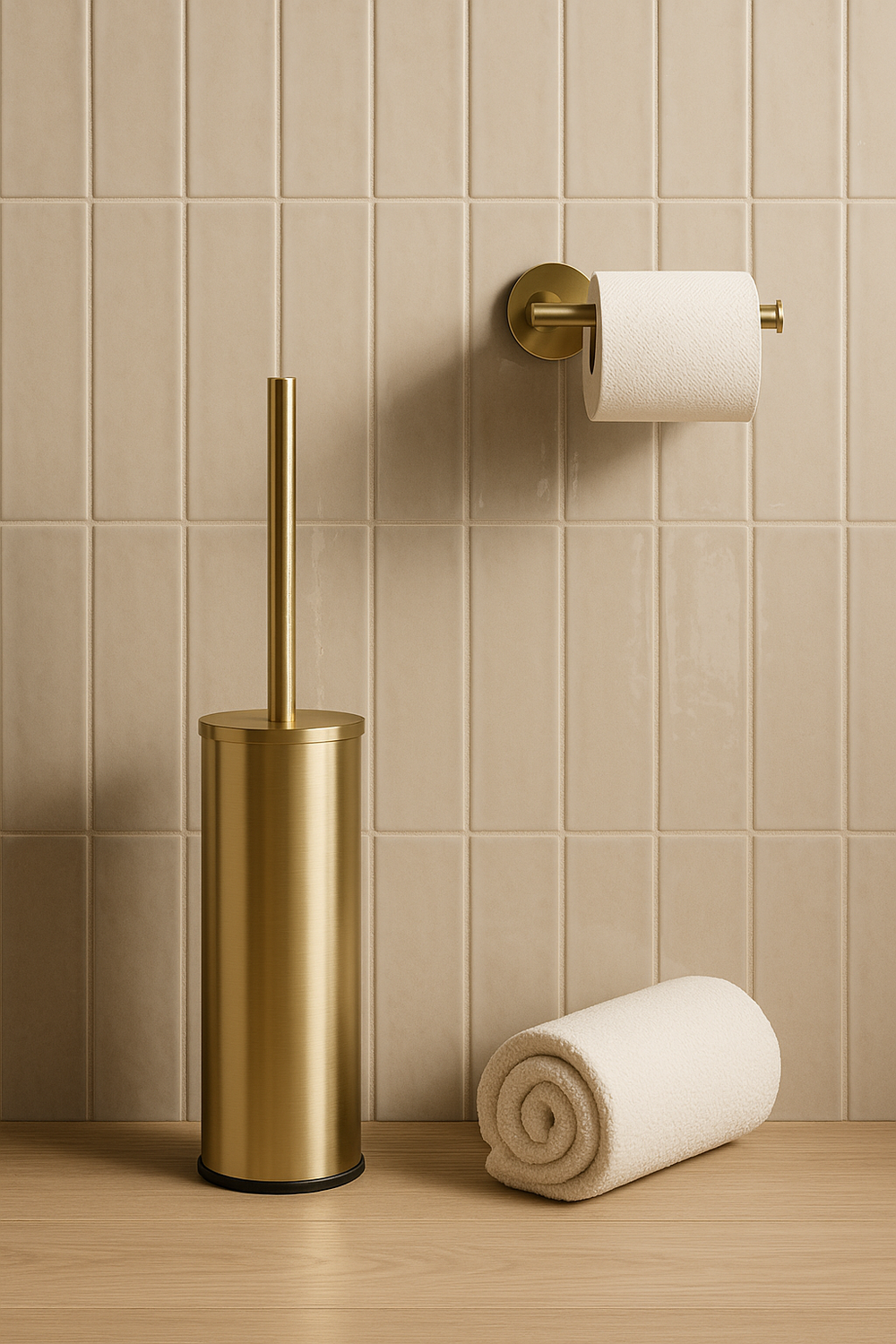 Ершик для унитаза STWORKI Стокгольм S36395GM напольный, золото, с подставкой