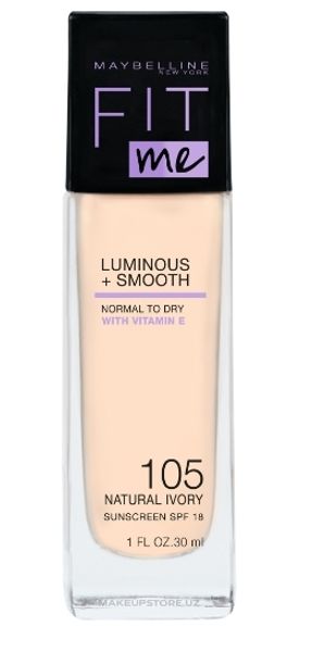 Тональный крем Maybelline Fit Me Luminous+Smooth Foundation SPF18, тон 105 Natural Ivory