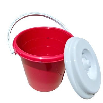 Ведро 12л с крышкой цвет красный, крышка белая