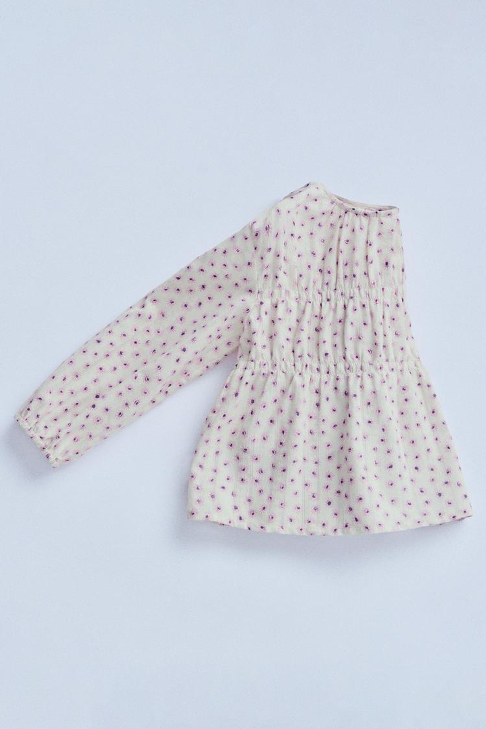 ZARA TIMELESZ - РУБАШКА С ЦВЕТОЧНЫМ ПРИНТОМ, ЭКРЮ