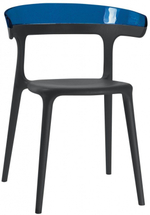 Кресло пластиковое Papatya Luna, черный, синий