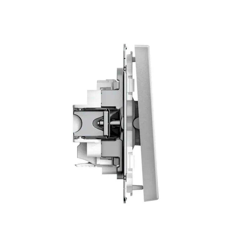 ARTGALLERY 1-клавишный ВЫКЛЮЧАТЕЛЬ КНОПОЧНЫЙ, 10А, механизм, быстрозажим. клем., АЛЮМИНИЙ