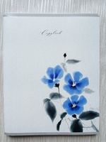 Тетрадь 96 листов А5+. "Акварельные Цветы", общая, клетка. Формат А5+ (163*203 мм). Арт.120049. С полями. Комплект 5 шт.