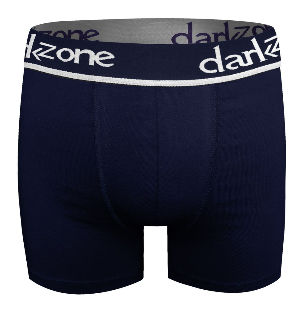 Темно-синие трусы-боксеры с контрастной надписью на резинке (Размер: M) (Цвет: темно-синий)