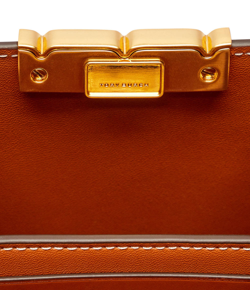 Кожаная сумка-трапеция Eleanor Mini TORY BURCH - коричневый(154816)