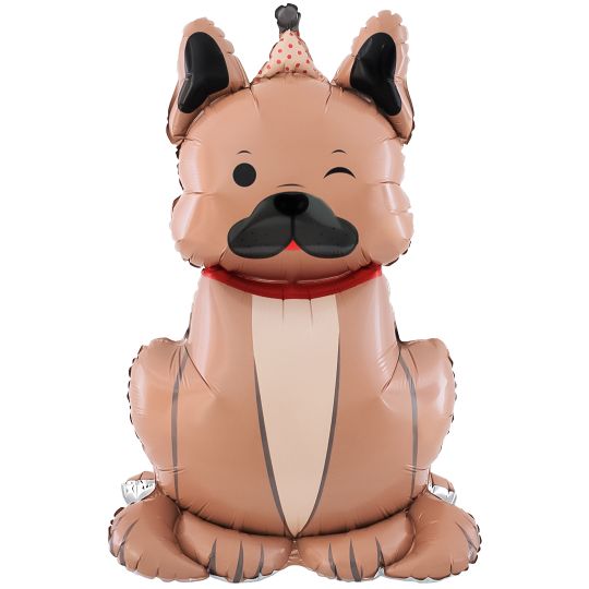 Шар 3D (39''/99 см) Бульдог в колпачке