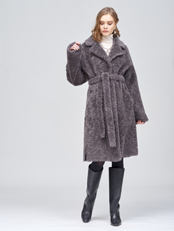 Шуба женская Чебурашка Тедди, графитовая, SilverFox