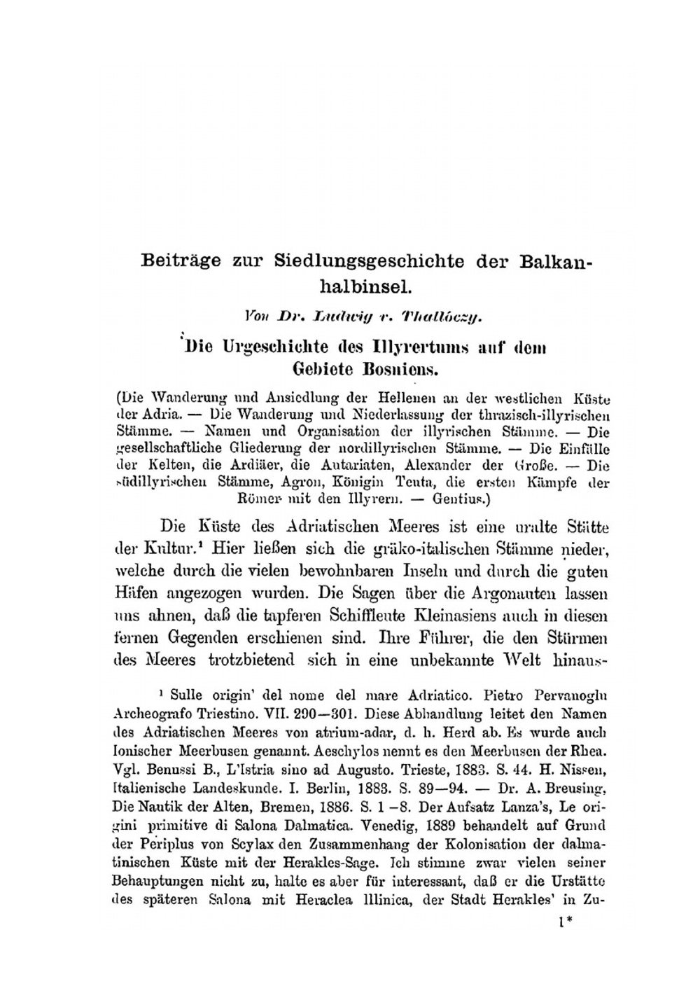 Illyrisch-Albanische Forschungen. I. Band | L. von Thallóczy