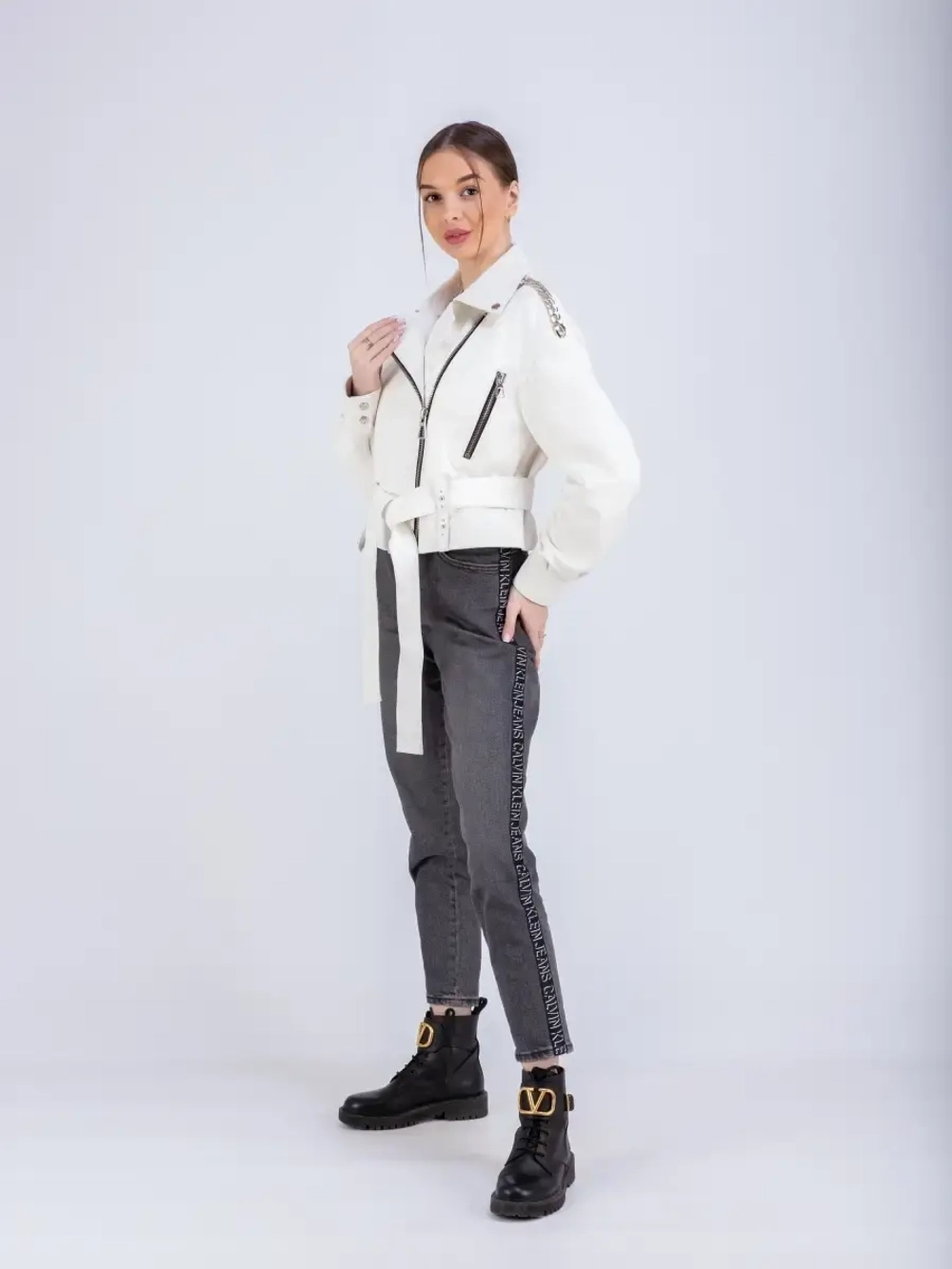 Косуха кожаная куртка женская Турция