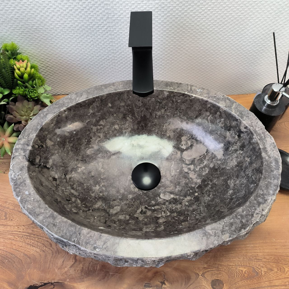 Раковина из мрамора Erozy Grey EM-62957 51*39*16 109