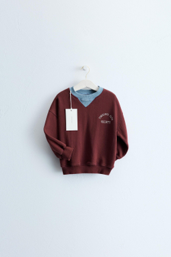 ZARA TIMELESS — ТОЛСТОВКА С ВЫШИВКОЙ, ГРАНАТОВЫЙ