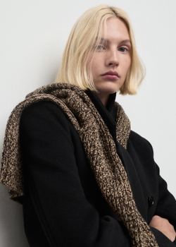 Двубортное пальто с шерстью