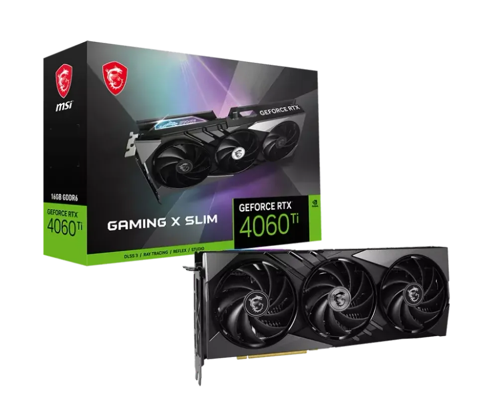 Видеокарта MSI GeForce RTX 4060 TI GAMING X SLIM 16G, 16G  (RTX 4060 TI GAMING X SLIM 16G)