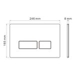 Кнопка смыва WAVE V3 универсальная ХРОМ АБС прямоугольная