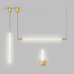 Светильник подвесной AURA, 25 Вт, 3000К, 1200x40x1500 мм, алюминий+стекло, бронза