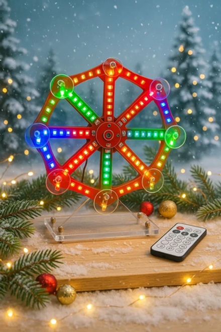 Набор для самостоятельной сборки и пайки (конструктор) "Светодиодное колесо фортуны с мигающими эффе