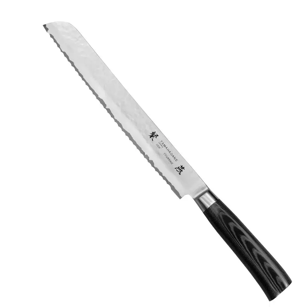 Tamahagane Нож для хлеба Tsubame, черный, 23 см.