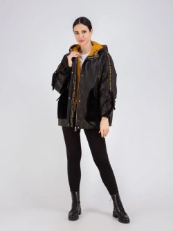 Куртка кожаная натуральная трансформер